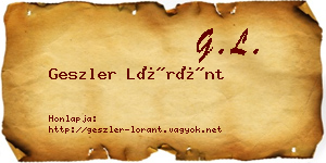 Geszler Lóránt névjegykártya