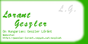 lorant geszler business card