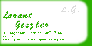 lorant geszler business card